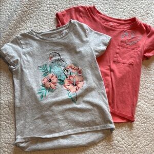 Kids Parrot Print Gray and Red T-Shirts